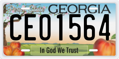 GA license plate CEO1564