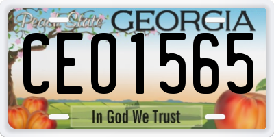GA license plate CEO1565