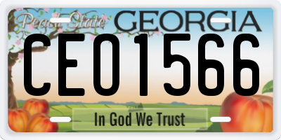 GA license plate CEO1566