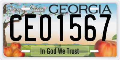 GA license plate CEO1567