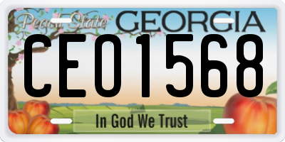GA license plate CEO1568