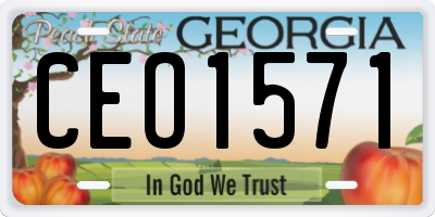 GA license plate CEO1571