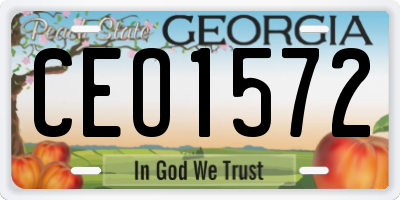 GA license plate CEO1572