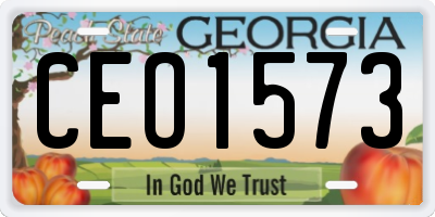 GA license plate CEO1573