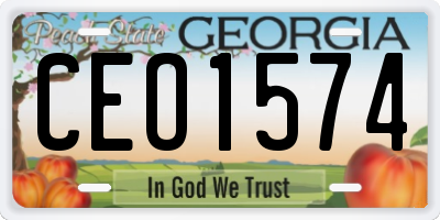GA license plate CEO1574
