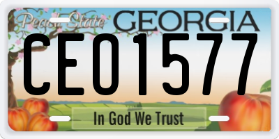 GA license plate CEO1577