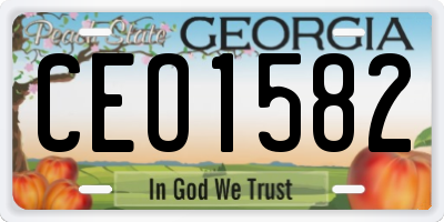 GA license plate CEO1582