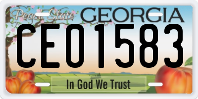 GA license plate CEO1583