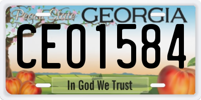 GA license plate CEO1584