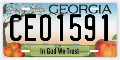 GA license plate CEO1591