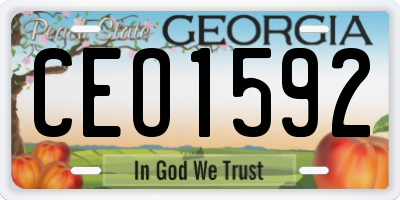 GA license plate CEO1592