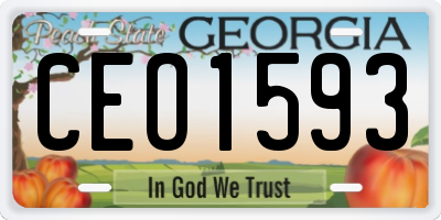 GA license plate CEO1593