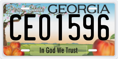 GA license plate CEO1596