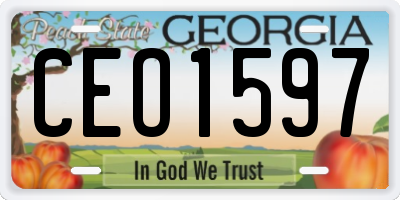 GA license plate CEO1597