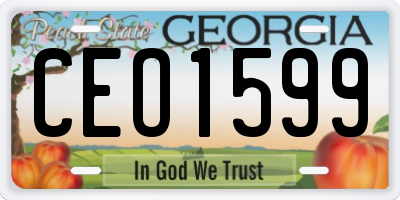 GA license plate CEO1599