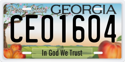 GA license plate CEO1604