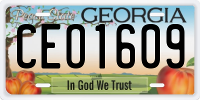 GA license plate CEO1609