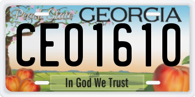 GA license plate CEO1610