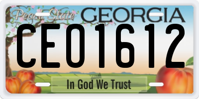 GA license plate CEO1612