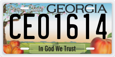 GA license plate CEO1614