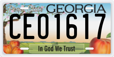 GA license plate CEO1617