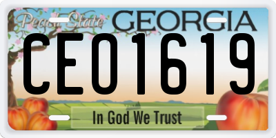 GA license plate CEO1619