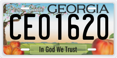 GA license plate CEO1620