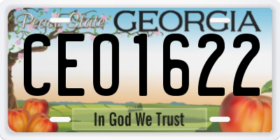 GA license plate CEO1622