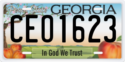 GA license plate CEO1623