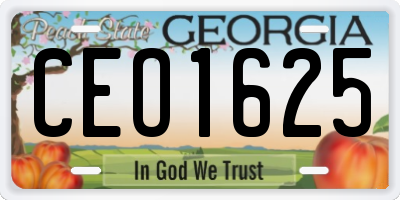 GA license plate CEO1625