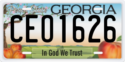 GA license plate CEO1626