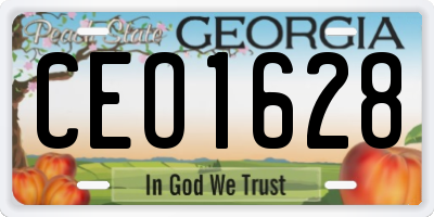 GA license plate CEO1628