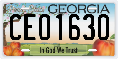 GA license plate CEO1630
