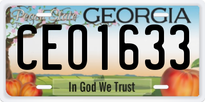 GA license plate CEO1633