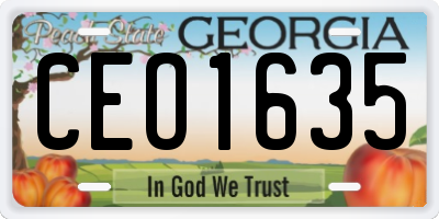 GA license plate CEO1635