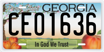 GA license plate CEO1636