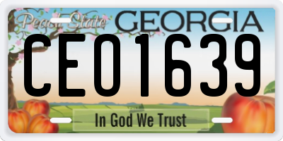 GA license plate CEO1639