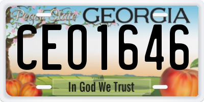 GA license plate CEO1646