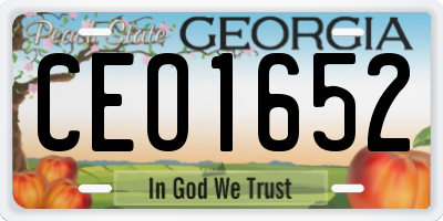 GA license plate CEO1652