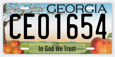 GA license plate CEO1654