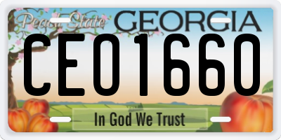 GA license plate CEO1660