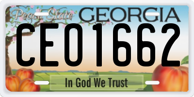 GA license plate CEO1662