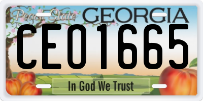 GA license plate CEO1665
