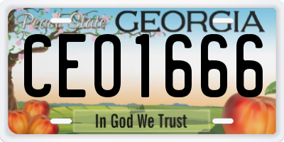 GA license plate CEO1666