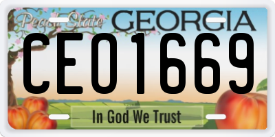 GA license plate CEO1669