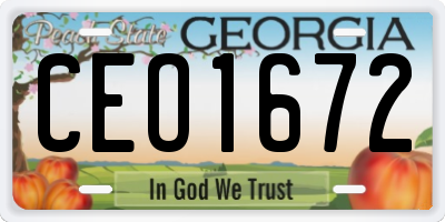 GA license plate CEO1672