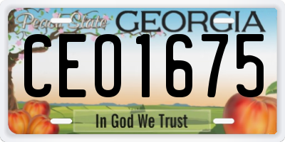 GA license plate CEO1675
