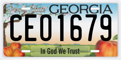 GA license plate CEO1679