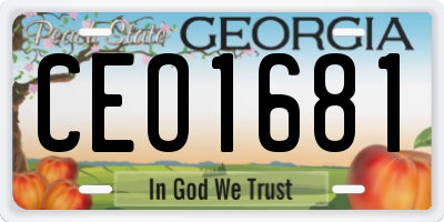 GA license plate CEO1681