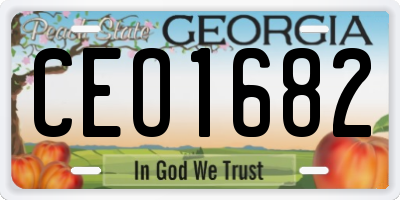 GA license plate CEO1682